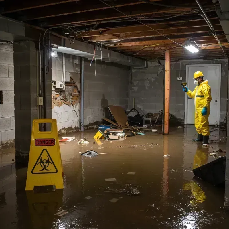 Flooded Basement Electrical Hazard in Macon, MO Property